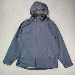 Line Of Trade Jacket Men Large Blue Portland Rain Coat Hooded Full Zip Outdoors‎